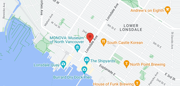 map of 109 345 LONSDALE AVENUE